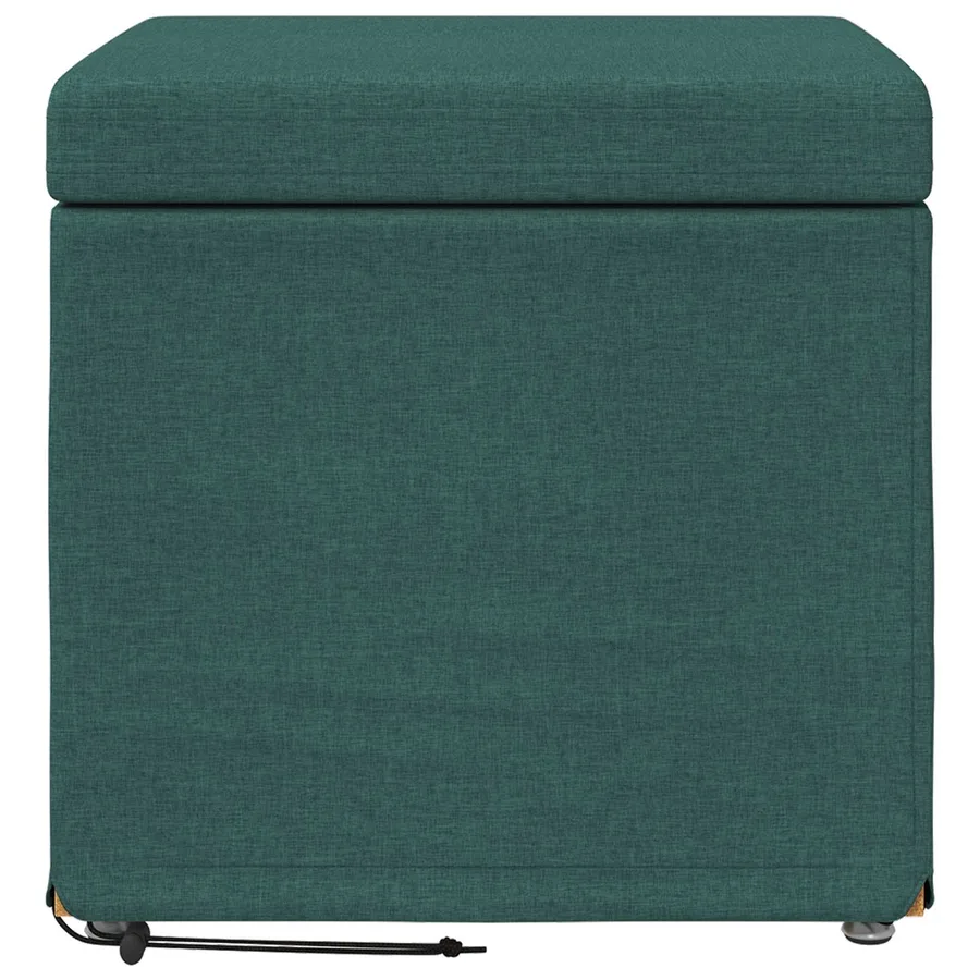 Tabouret Vert foncé 41 x 41 x 40 cm Tissu et bois stratifié - 4