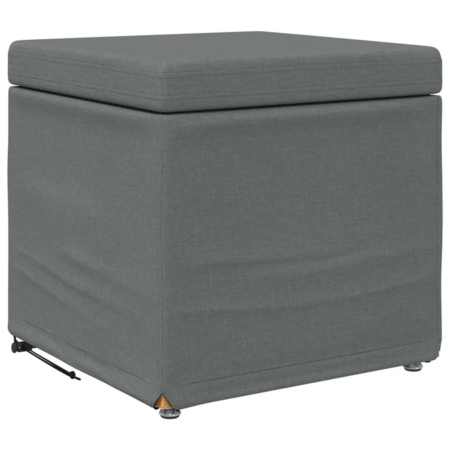 Tabouret Gris foncé 41 x 41 x 40 cm Tissu et bois stratifié - 2