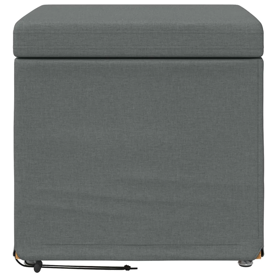 Tabouret Gris foncé 41 x 41 x 40 cm Tissu et bois stratifié - 4