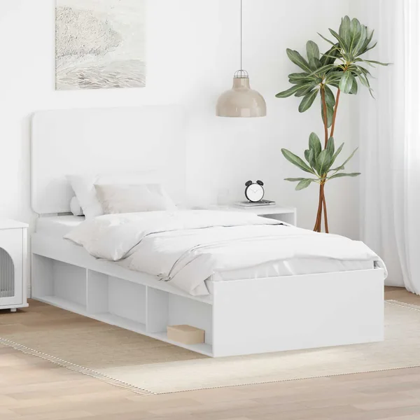Cadre de lit Blanc 90 x 200 cm Bois de pin massif