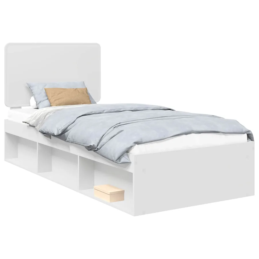 Cadre de lit Blanc 90 x 200 cm Bois de pin massif - 2