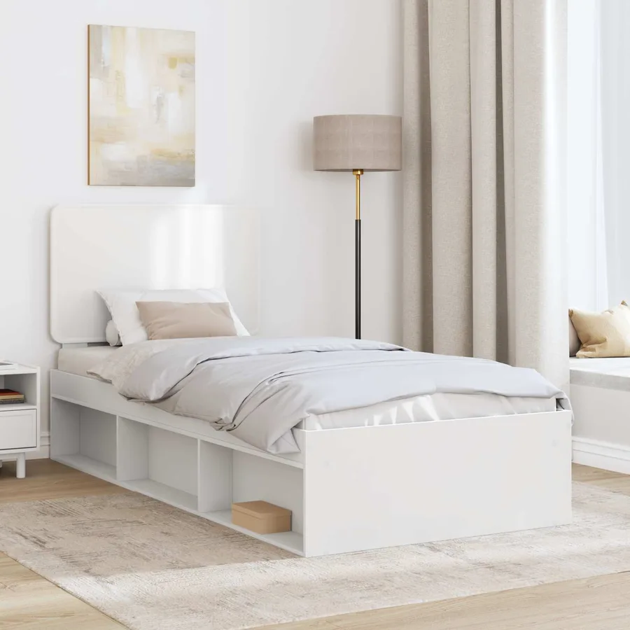Cadre de lit Blanc 90 x 200 cm Bois de pin massif - 3