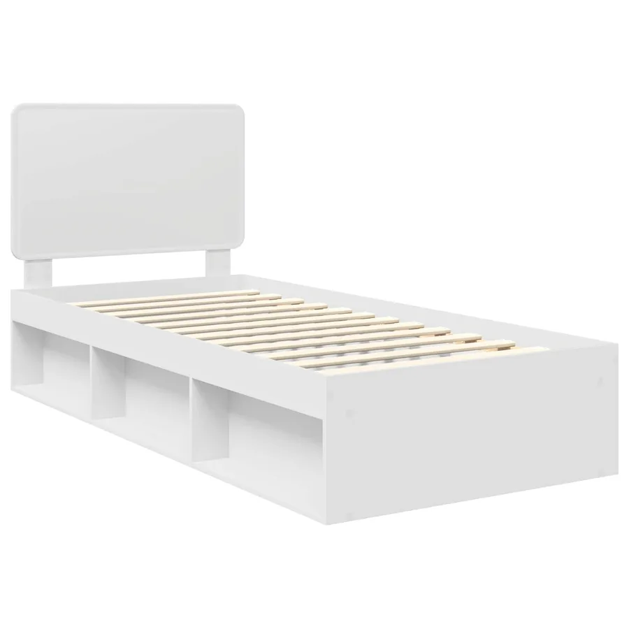Cadre de lit Blanc 90 x 200 cm Bois de pin massif - 4
