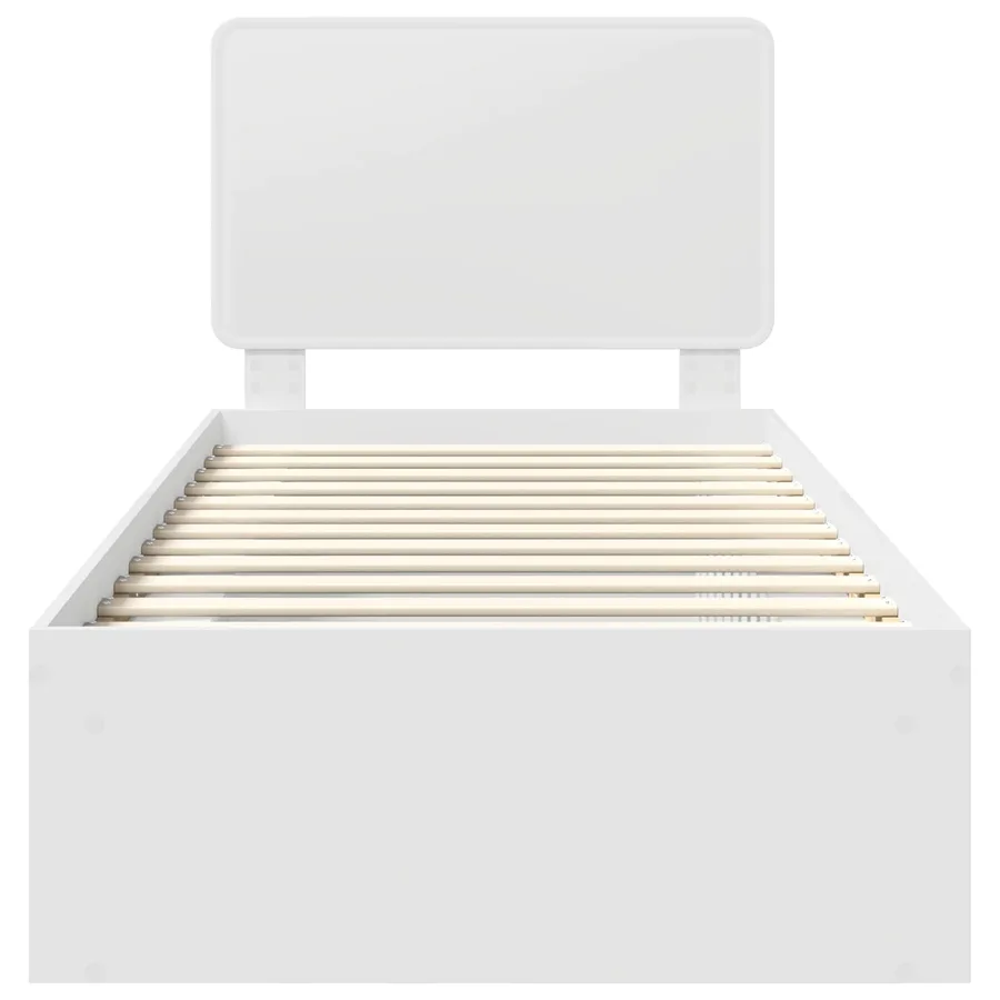 Cadre de lit Blanc 90 x 200 cm Bois de pin massif - 7