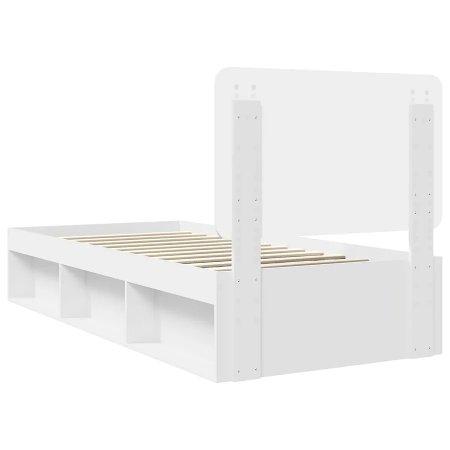Cadre de lit Blanc 90 x 200 cm Bois de pin massif - 9