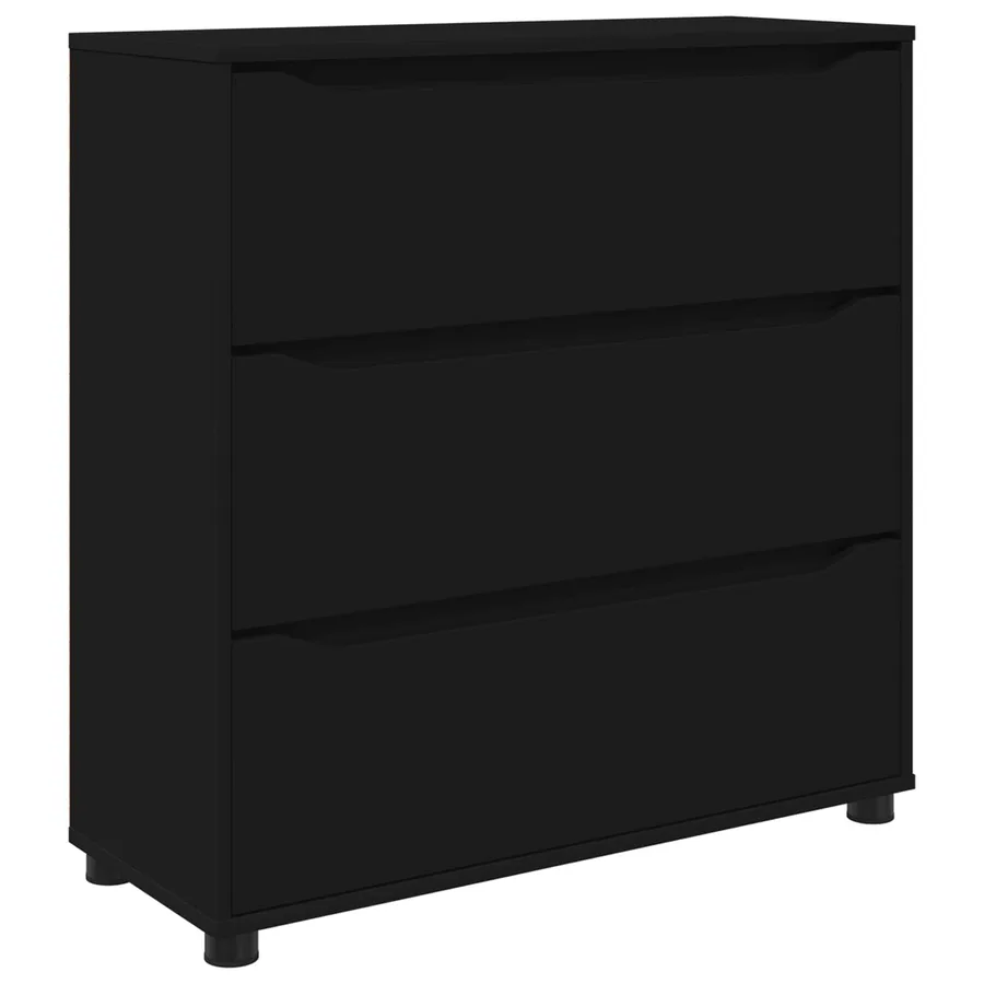 Armoire de rangement Noir 80 x 31 x 81 cm Bois d'ingénierie - 2