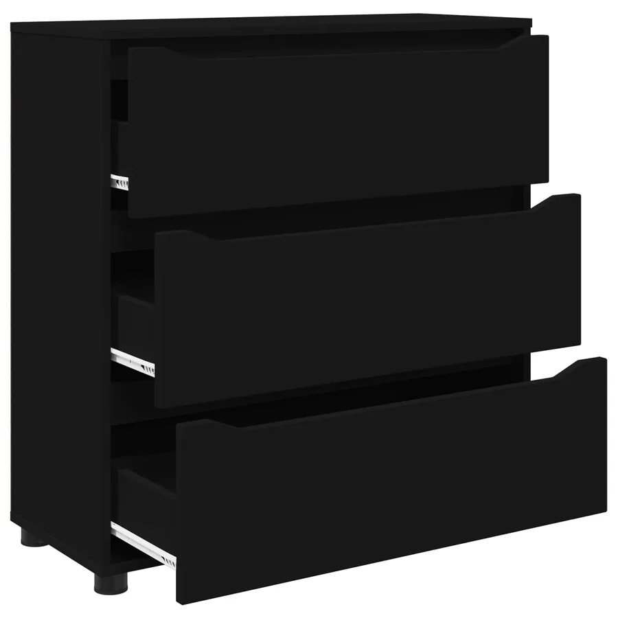 Armoire de rangement Noir 80 x 31 x 81 cm Bois d'ingénierie - 7
