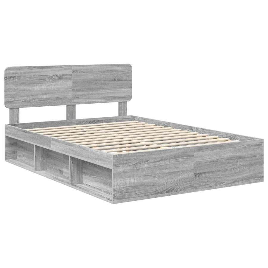 Cadre de lit Gris Sonoma 140 x 200 cm Pin massif - 4