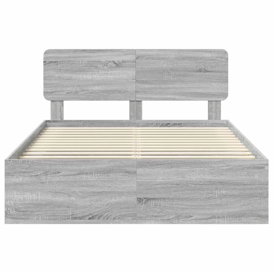 Cadre de lit Gris Sonoma 140 x 190 cm Pin massif - 7