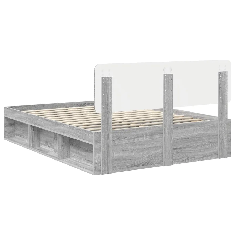 Cadre de lit Gris Sonoma 140 x 190 cm Pin massif - 9