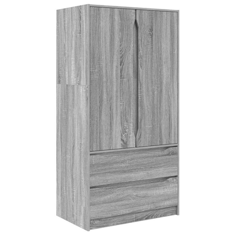Armoire Gris Sonoma 79,5 x 49 x 156 cm Bois d’ingénierie - 2