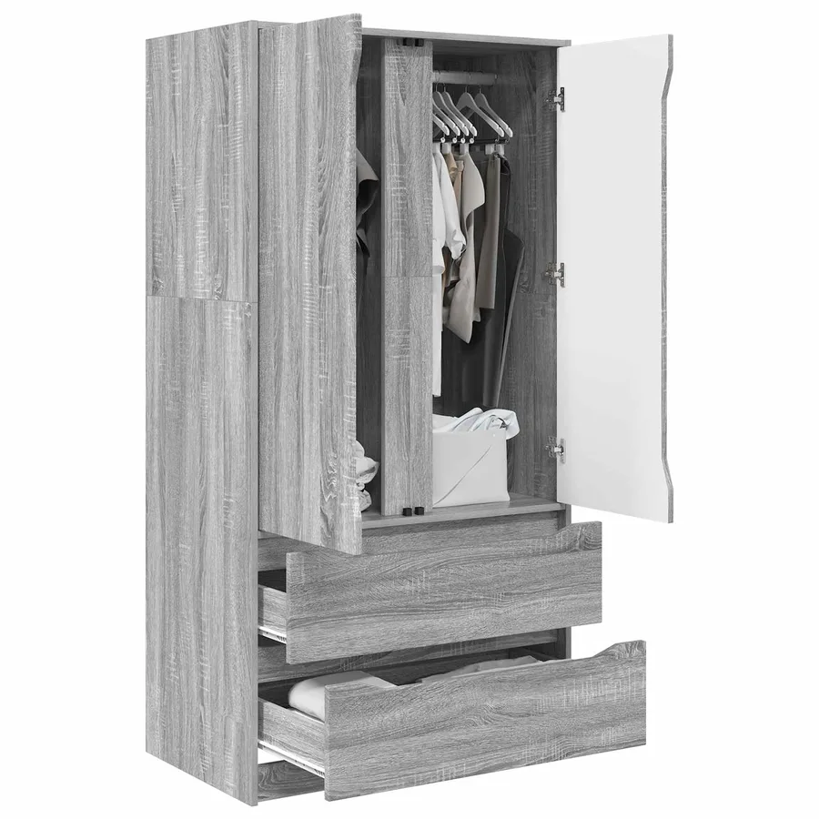 Armoire Gris Sonoma 79,5 x 49 x 156 cm Bois d’ingénierie - 3