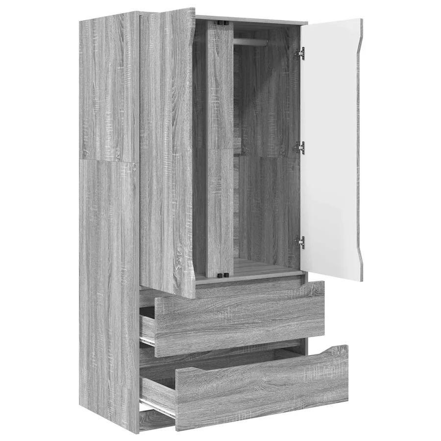 Armoire Gris Sonoma 79,5 x 49 x 156 cm Bois d’ingénierie - 5