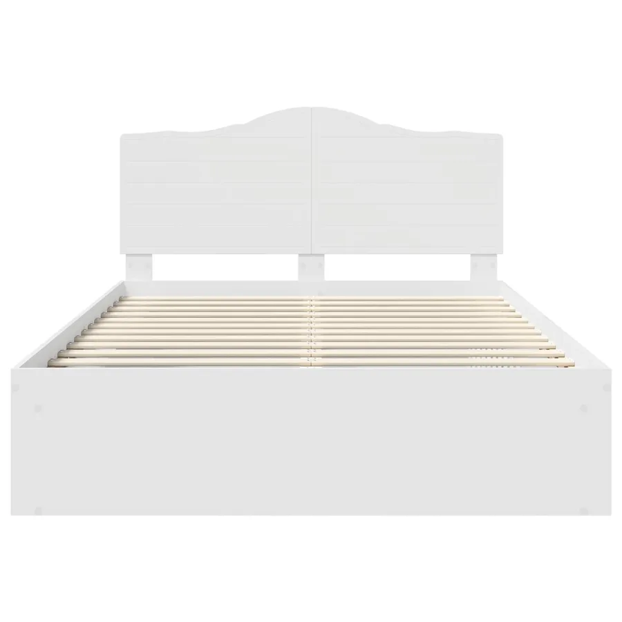 Cadre de lit avec tête de lit Blanc 150 x 200 cm Pin massif - 7