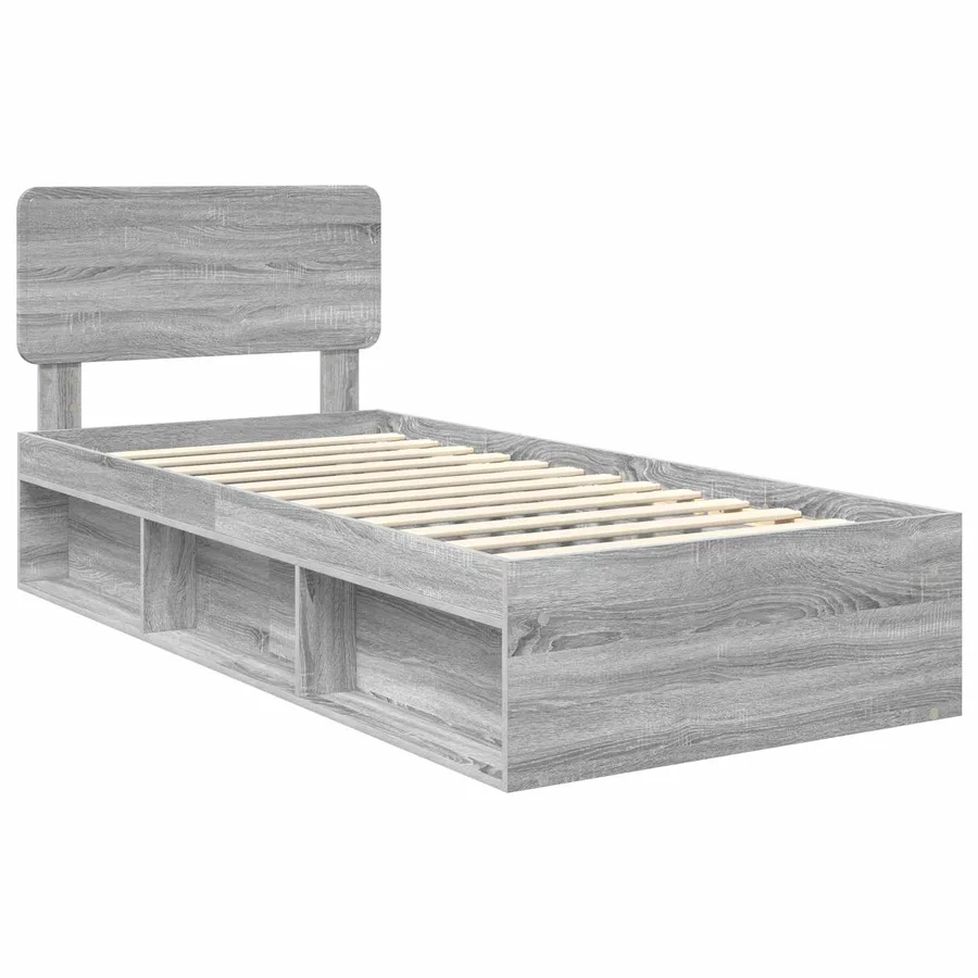 Cadre de lit Gris Sonoma 100 x 200 cm Pin massif - 4