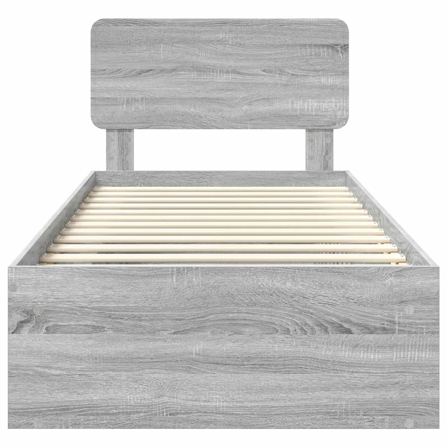 Cadre de lit Gris Sonoma 100 x 200 cm Pin massif - 7