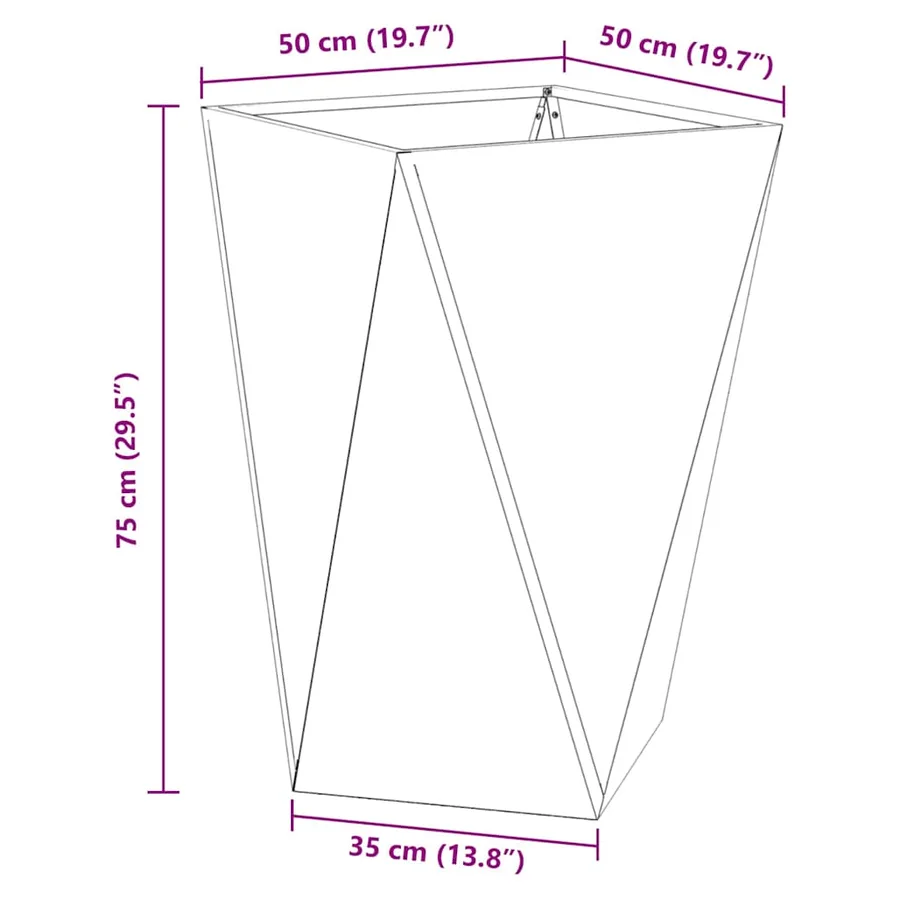 Jardinière 2 pc Blanc 50 x 50 x 75 cm Acier - 11