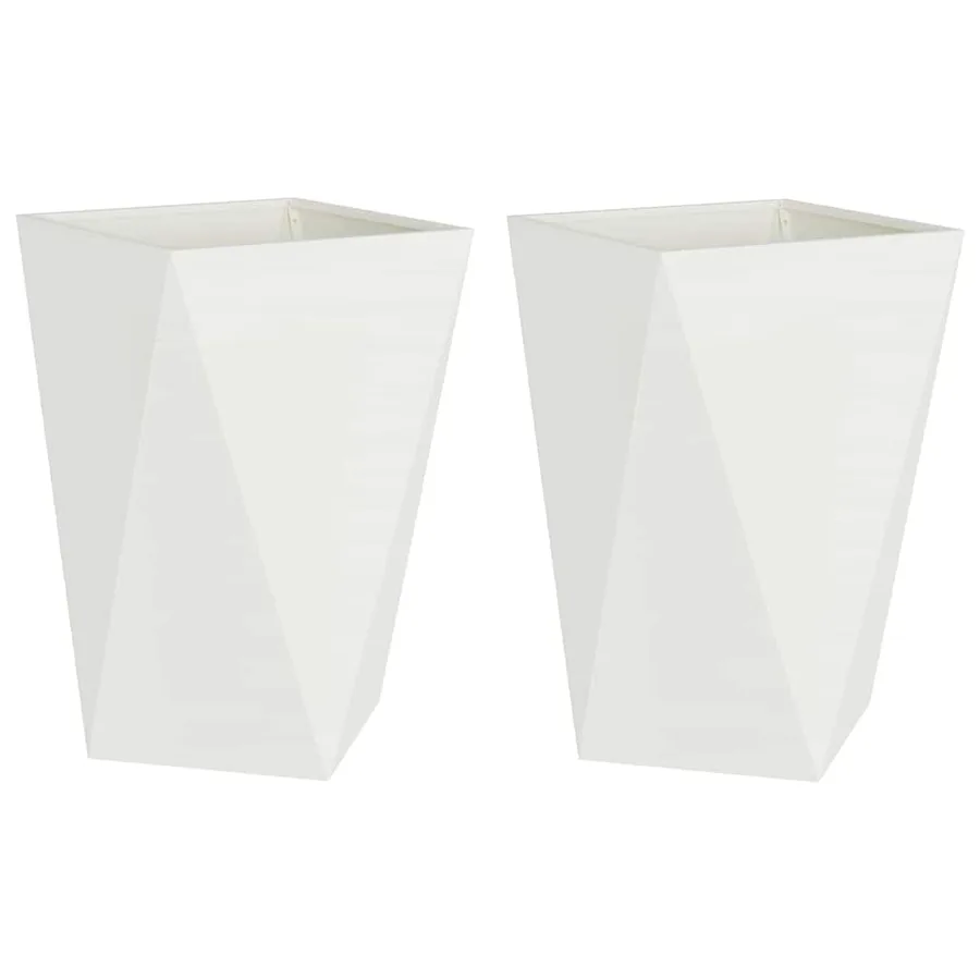 Jardinière 2 pc Blanc 50 x 50 x 75 cm Acier - 2