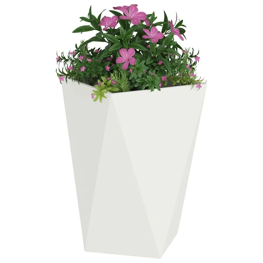 Jardinière 2 pc Blanc 50 x 50 x 75 cm Acier - 3