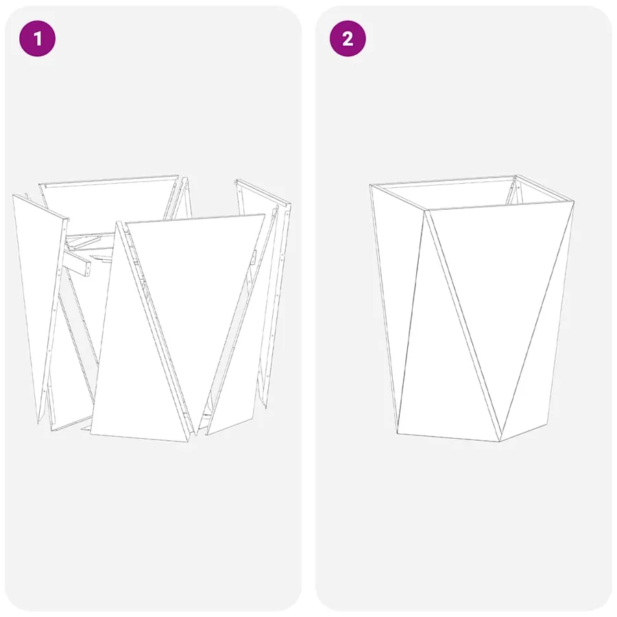 Jardinière 2 pc Blanc 50 x 50 x 75 cm Acier - 9