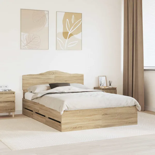 Cadre de lit Chêne Sonoma 160 x 200 cm Bois Ingénierie