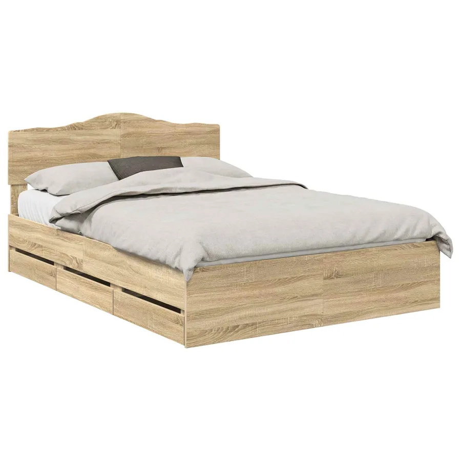 Cadre de lit Chêne Sonoma 160 x 200 cm Bois Ingénierie - 2