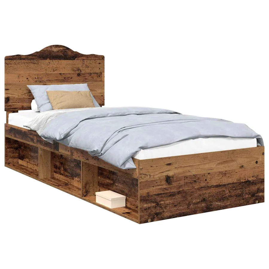 Cadre de lit Bois ancien 90 x 190 cm Pin massif - 2