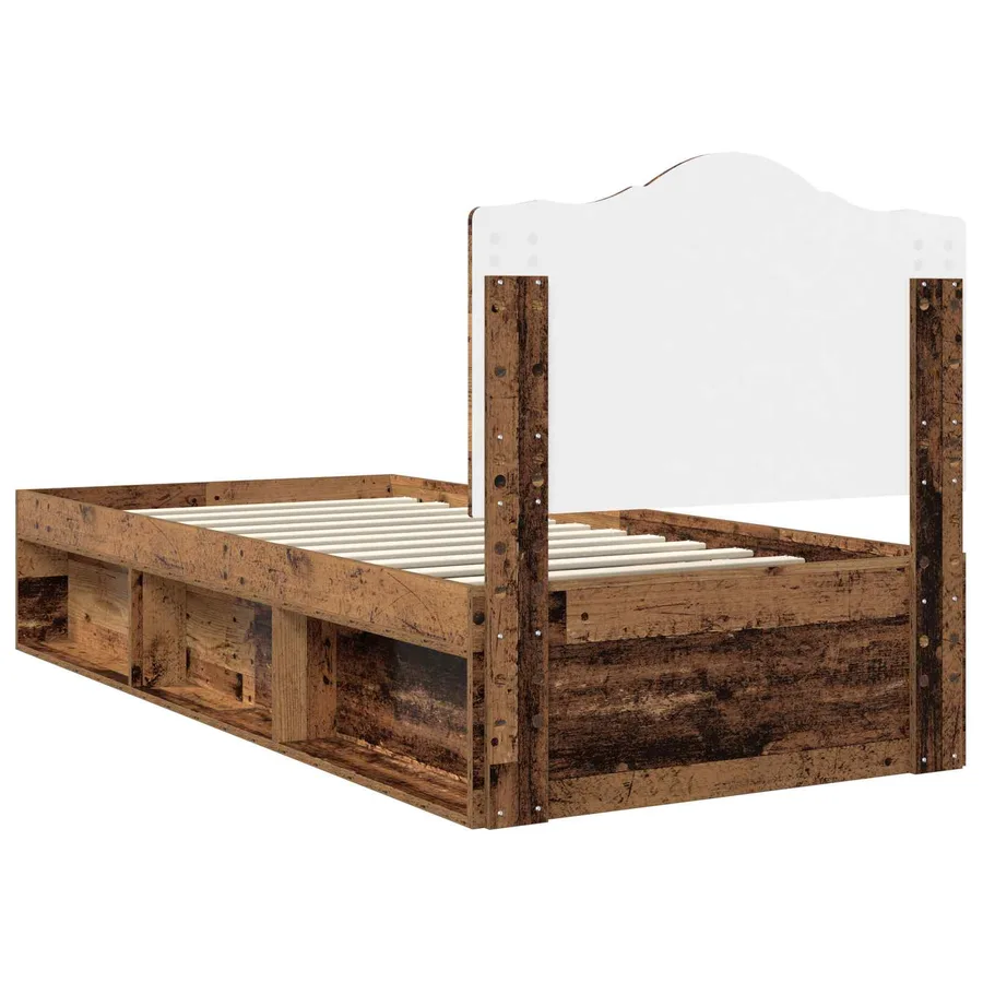 Cadre de lit Bois ancien 90 x 190 cm Pin massif - 9