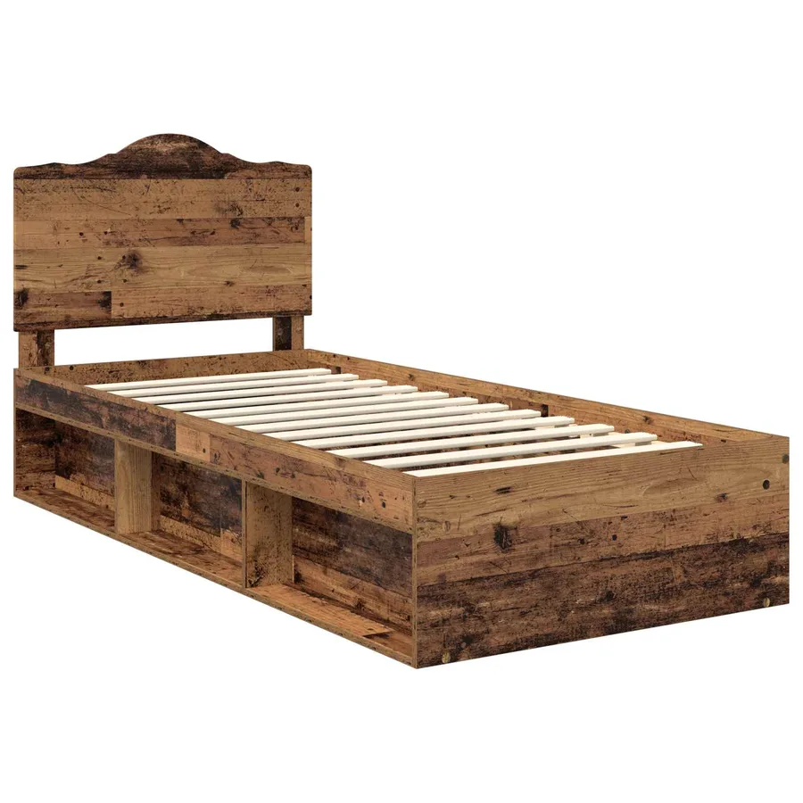 Cadre de lit Bois ancien 90 x 200 cm Pin massif - 4