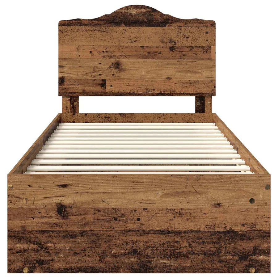 Cadre de lit Bois ancien 90 x 200 cm Pin massif - 7