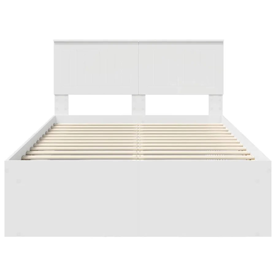 Cadre de lit avec tête de lit Blanc 120 x 200 cm Pin massif - 7