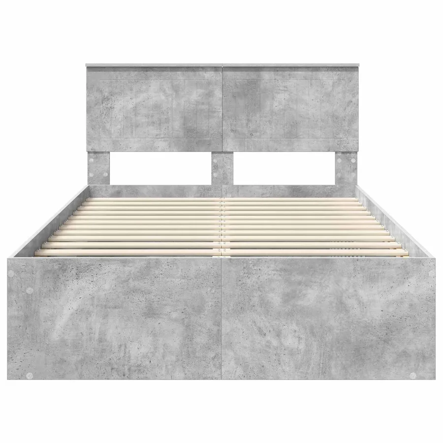 Cadre de lit avec tête de lit Béton 120 x 190 cm Pin massif - 7