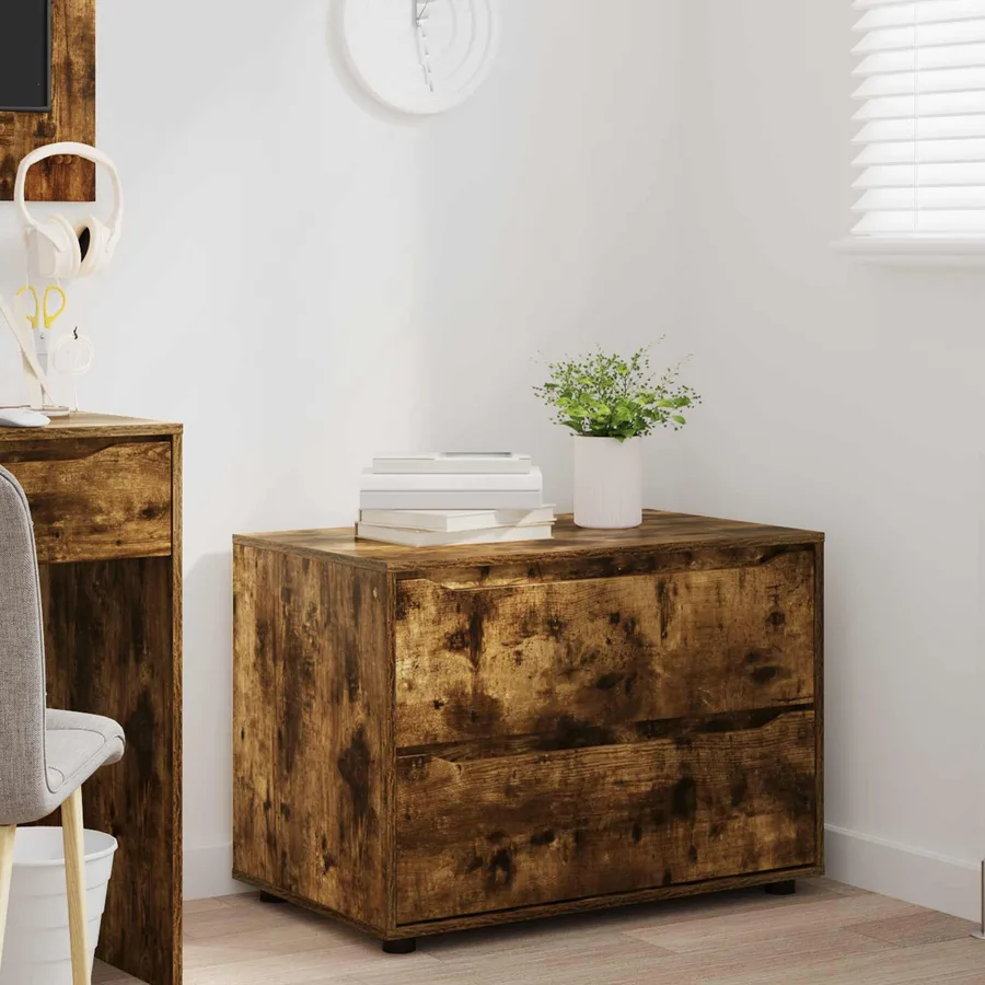 Armoire de rangement Chêne fumé 80 x 48 x 57 cm - 5