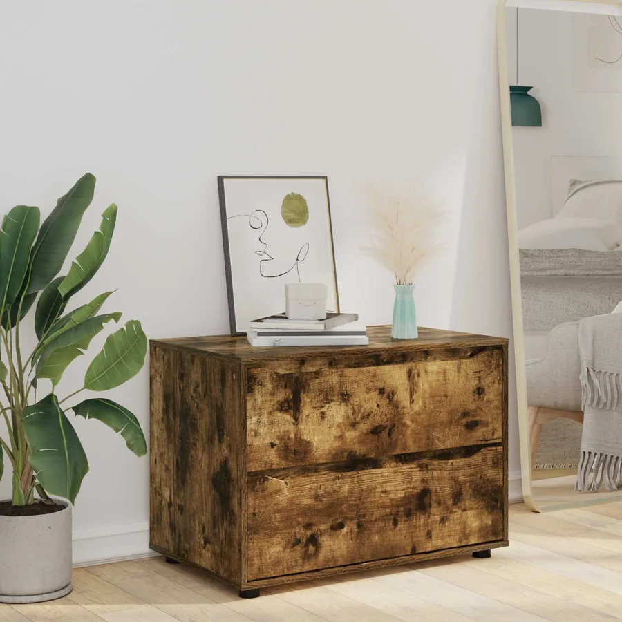 Armoire de rangement Chêne fumé 80 x 48 x 57 cm - 6