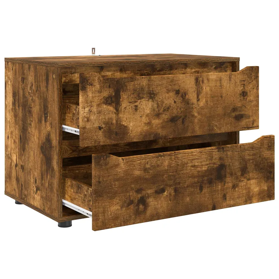 Armoire de rangement Chêne fumé 80 x 48 x 57 cm - 7