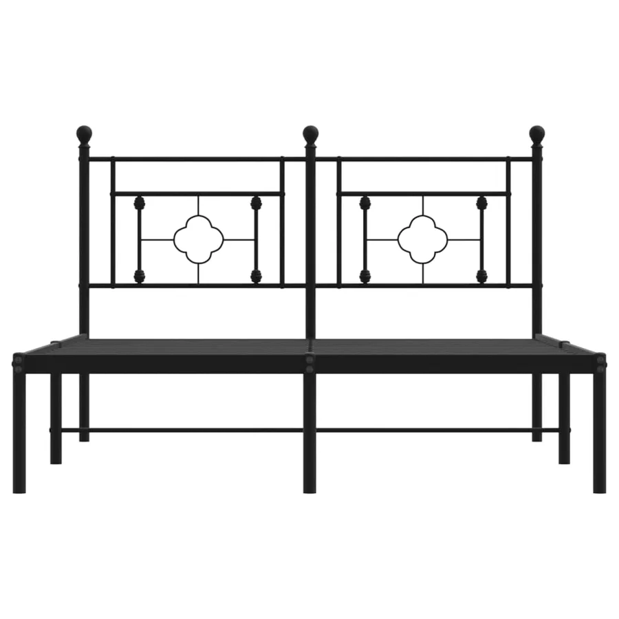 Cadre de lit métal sans matelas avec tête de lit noir 140x190cm - 5