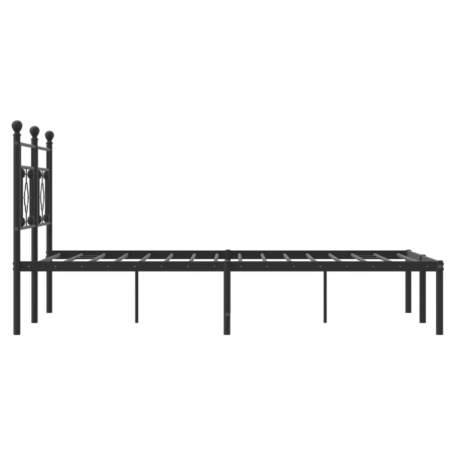 Cadre de lit métal sans matelas avec tête de lit noir 140x190cm - 6