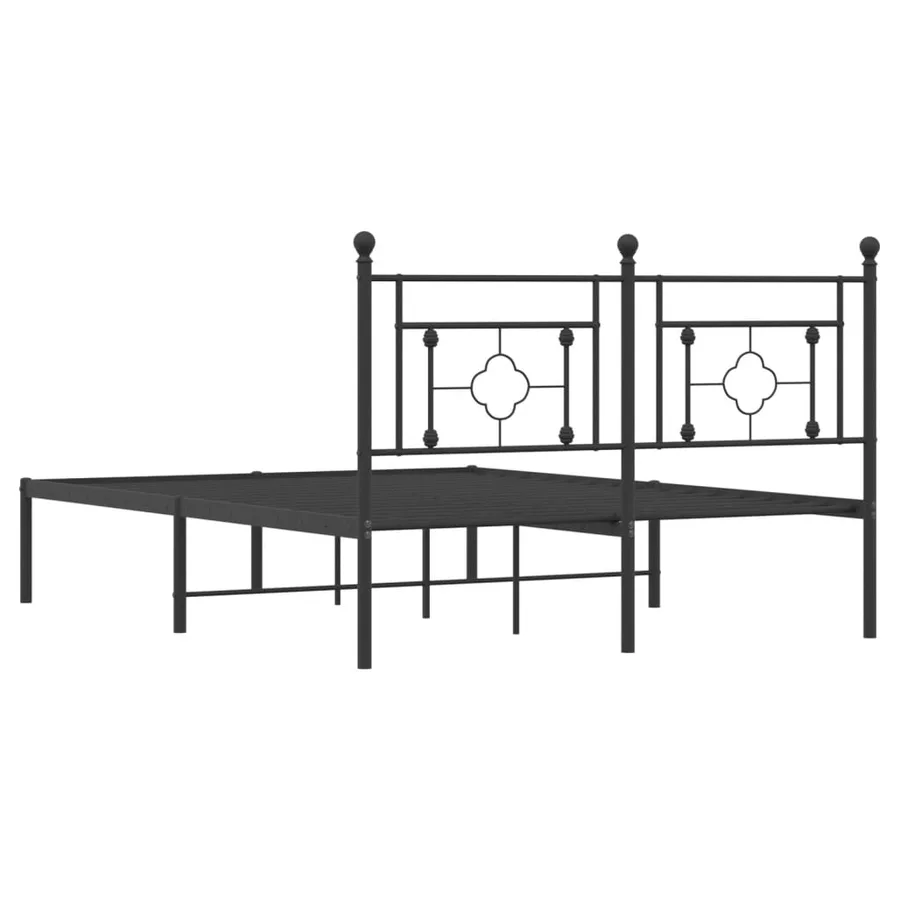 Cadre de lit métal sans matelas avec tête de lit noir 140x190cm - 7