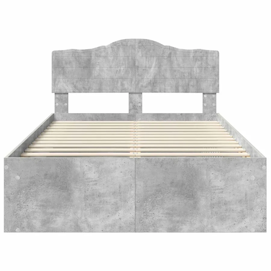 Cadre de lit Béton 120 x 200 cm Bois de pin massif - 7
