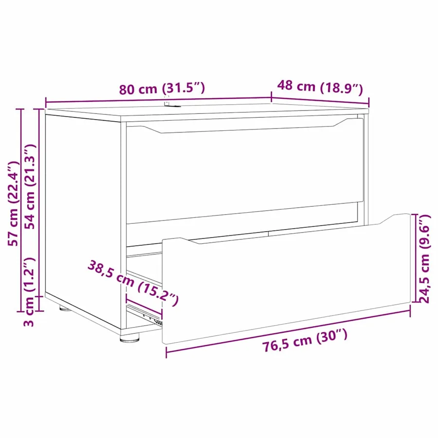 Armoire de rangement Gris béton 80 x 48 x 57 cm - 15