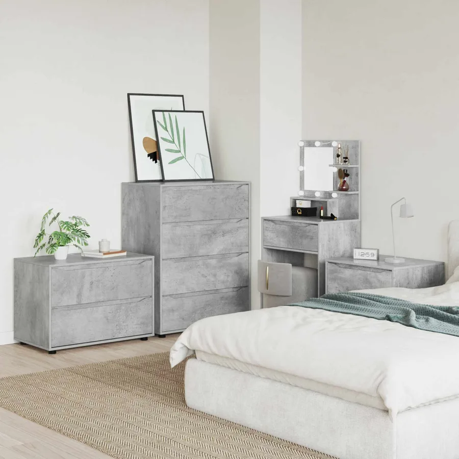 Armoire de rangement Gris béton 80 x 48 x 57 cm - 4