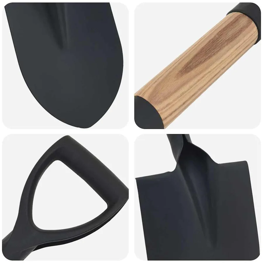 Pelle Noir 68,5 cm Acier Émaillé et Bois Massif - 7