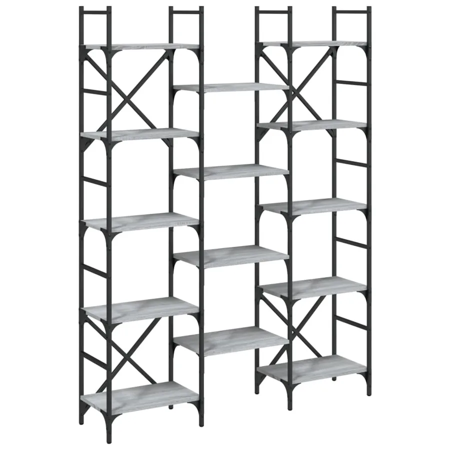 Bibliothèque sonoma gris 127,5x28,5x172,5 cm bois d'ingénierie - 2
