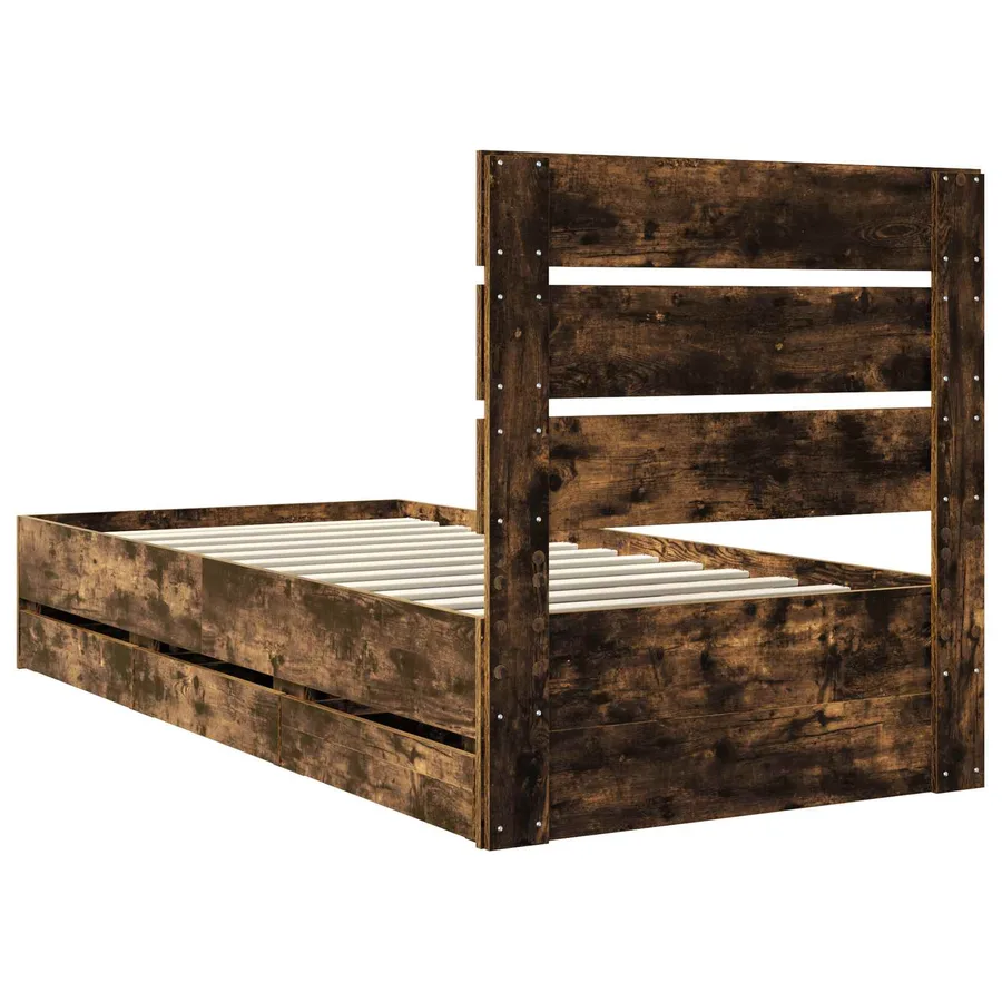 Cadre de lit Chêne fumé 100 x 200 cm Bois Ingénierie - 10