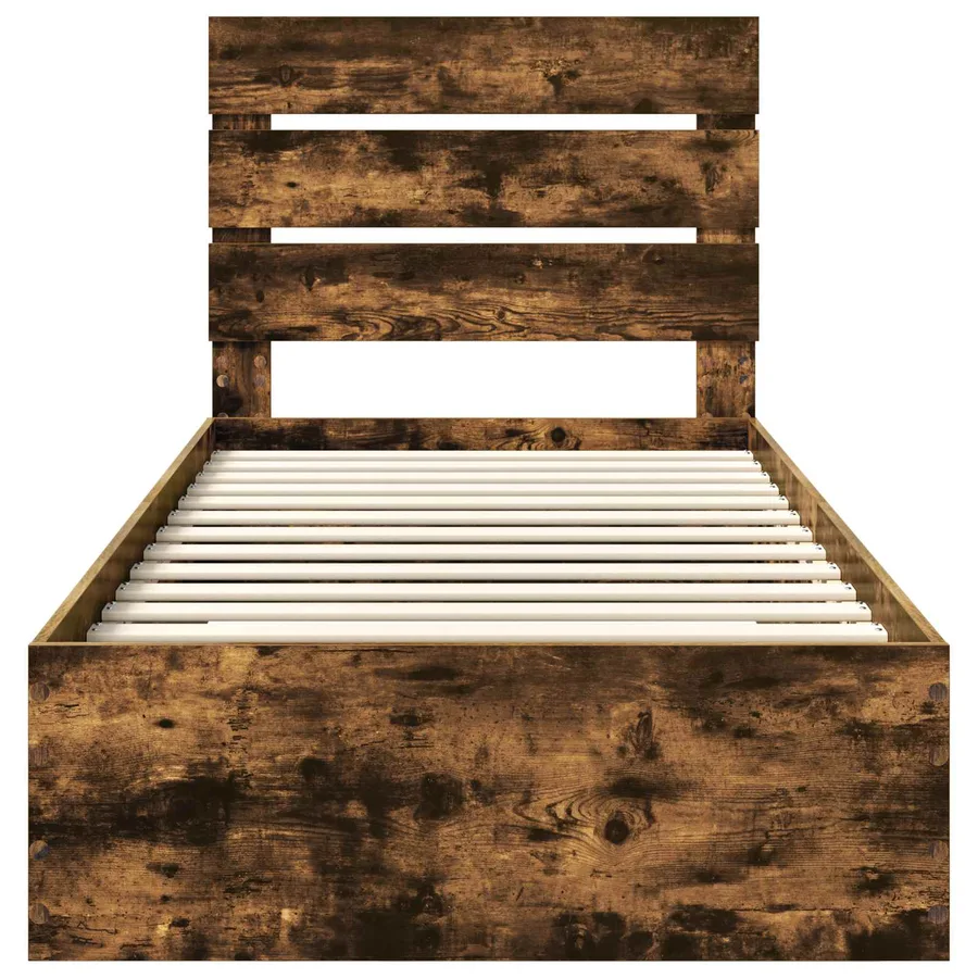 Cadre de lit Chêne fumé 100 x 200 cm Bois d'ingénierie - 7