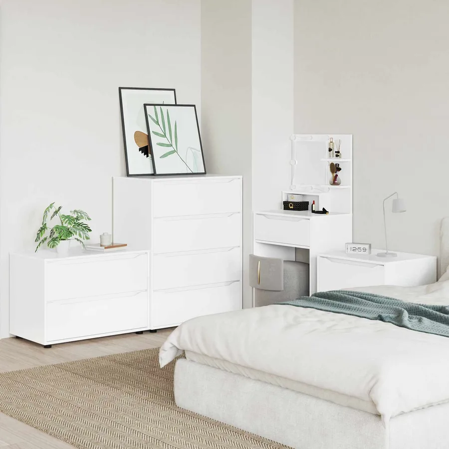 Armoire de rangement Blanc 80 x 48 x 57 cm Bois d'ingénierie - 4