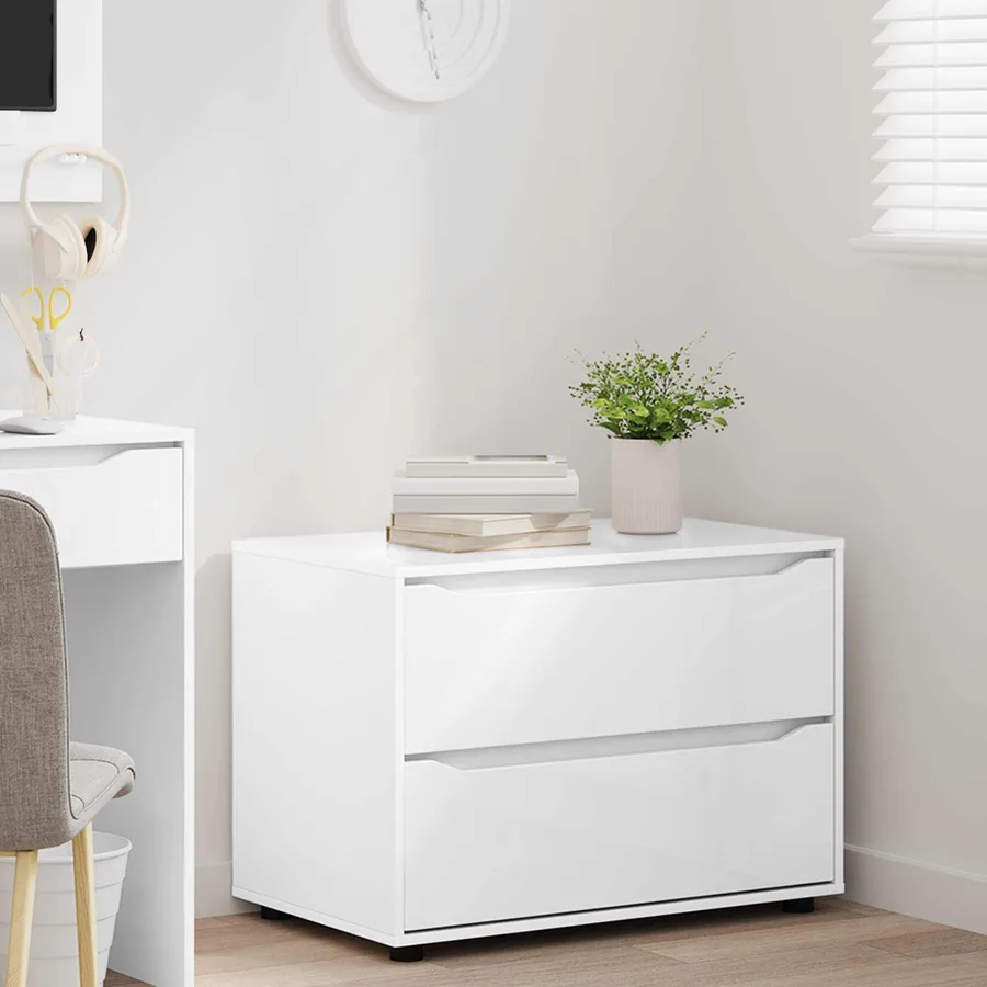 Armoire de rangement Blanc 80 x 48 x 57 cm Bois d'ingénierie - 5