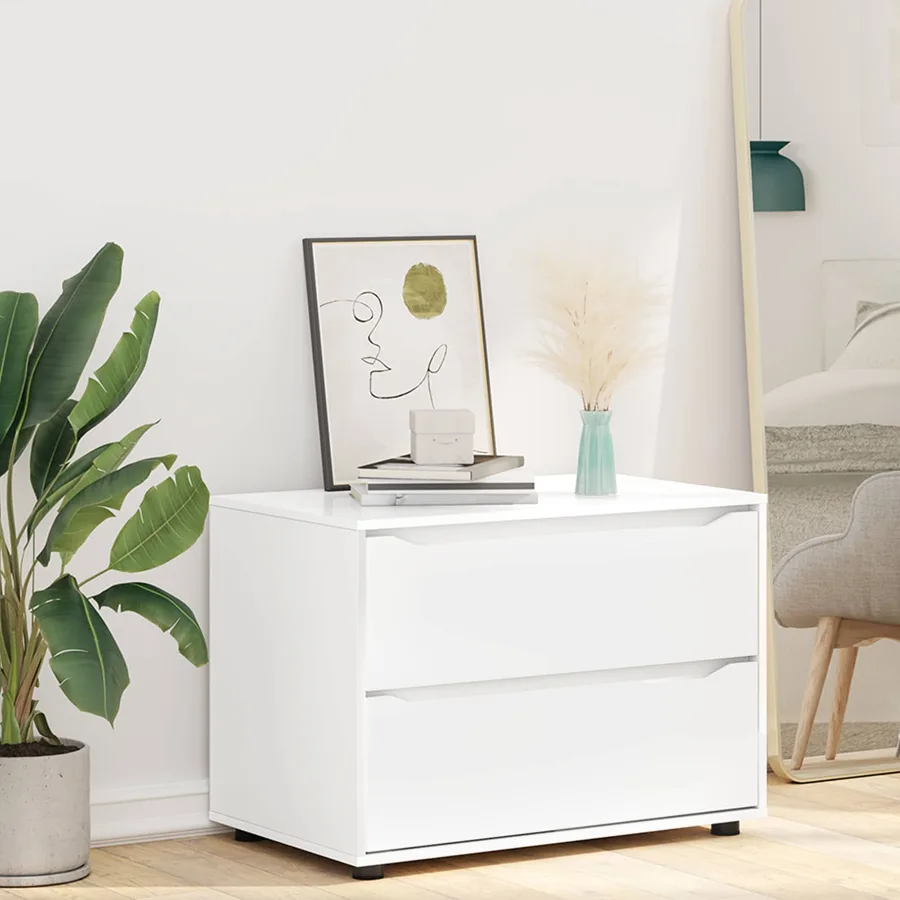 Armoire de rangement Blanc 80 x 48 x 57 cm Bois d'ingénierie - 6