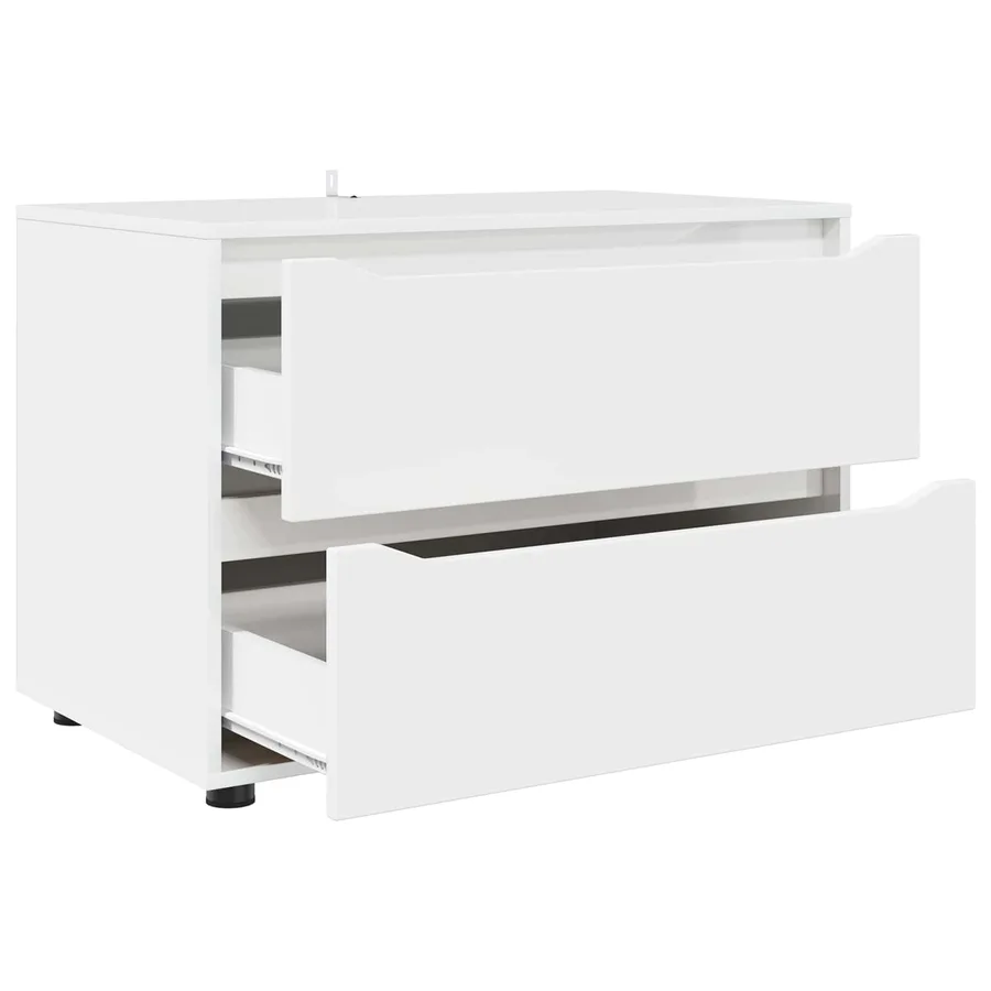Armoire de rangement Blanc 80 x 48 x 57 cm Bois d'ingénierie - 7