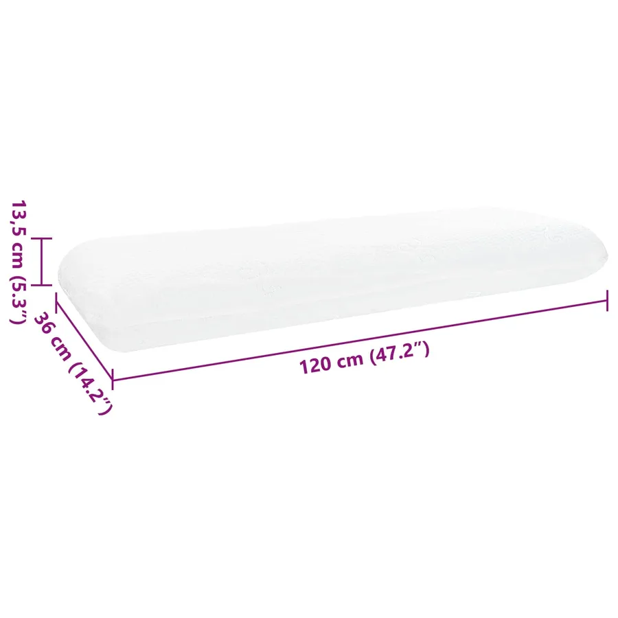Coussin de sommeil Uni Blanc 120 x 36 x 13 cm - 10